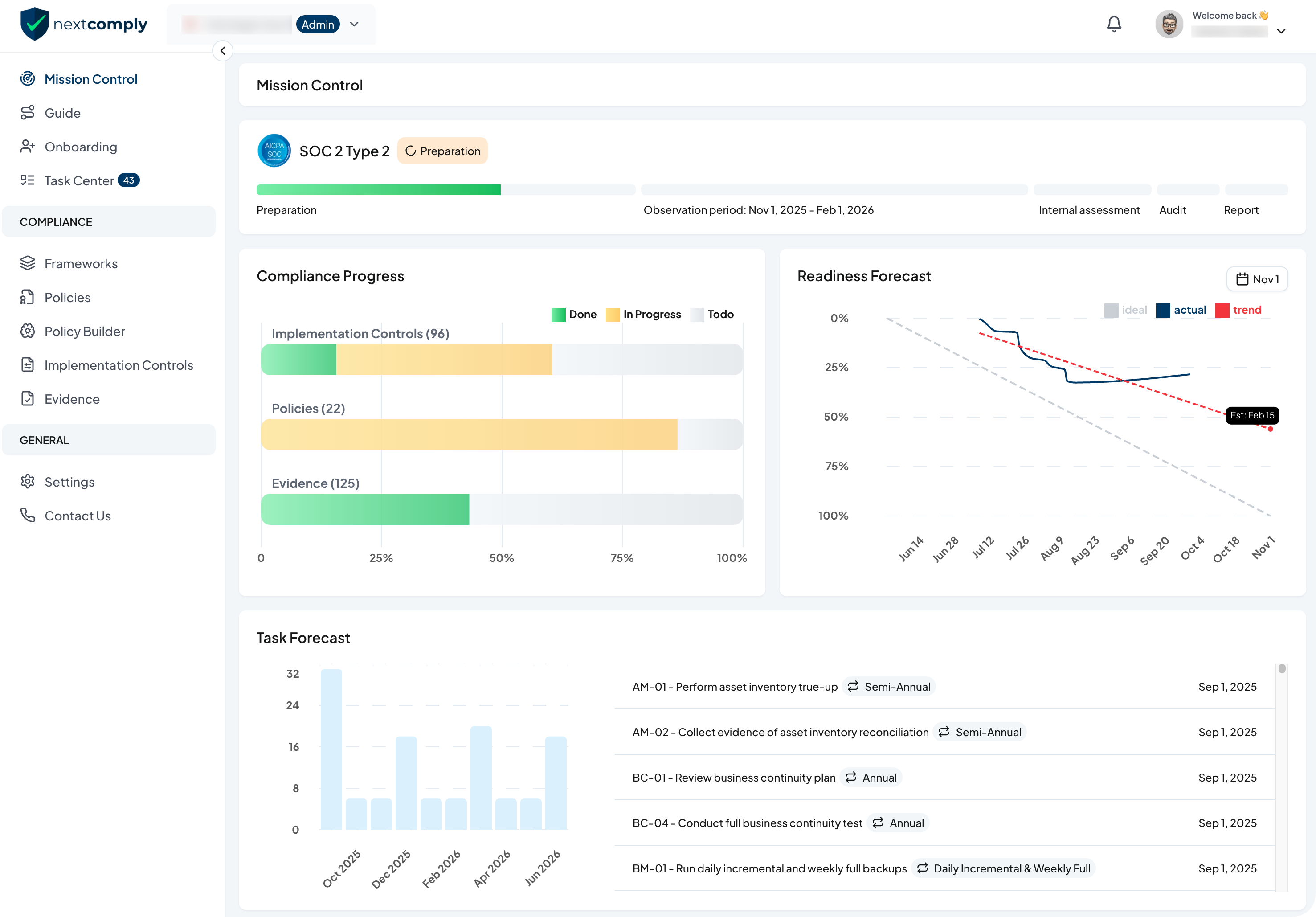 NextComply Mission Control Dashboard